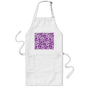 Tablier Long Joli violet blanc rose motif