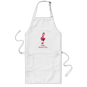 Tablier Long Joyeuse Saint-Valentin Musique d'amour
