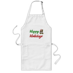 Tablier Long Joyeuses fêtes Teddy Bear script de Noël