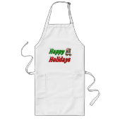 Tablier Long Joyeuses fêtes Teddy Bear typographie de Noël (Devant)