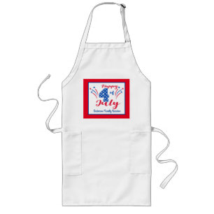 Tablier Long Joyeux 4 juillet fête de réunion de famille