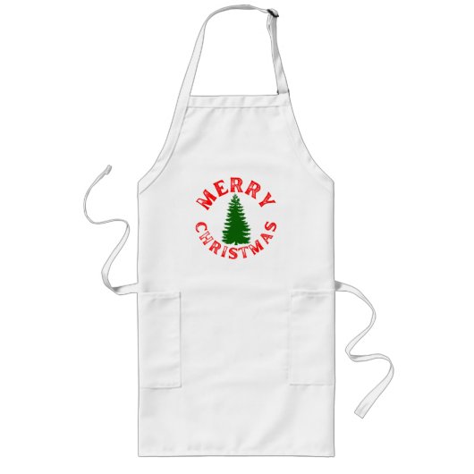TABLIER LONG JOYEUX ARBRE DE NOËL (Devant)