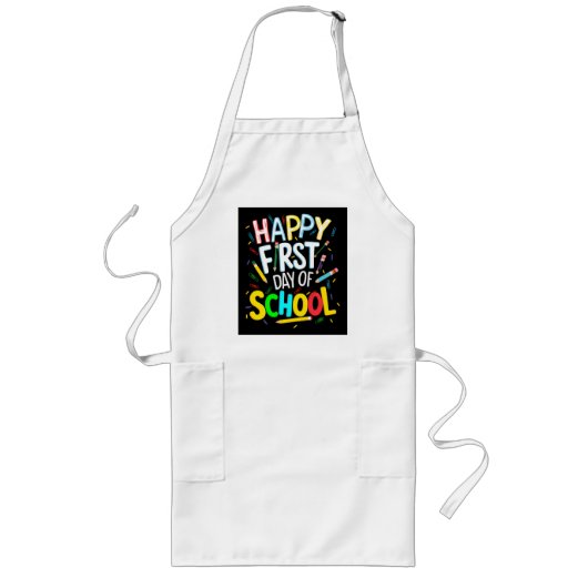 Tablier Long Joyeux premier jour de rentrée scolaire (Devant)