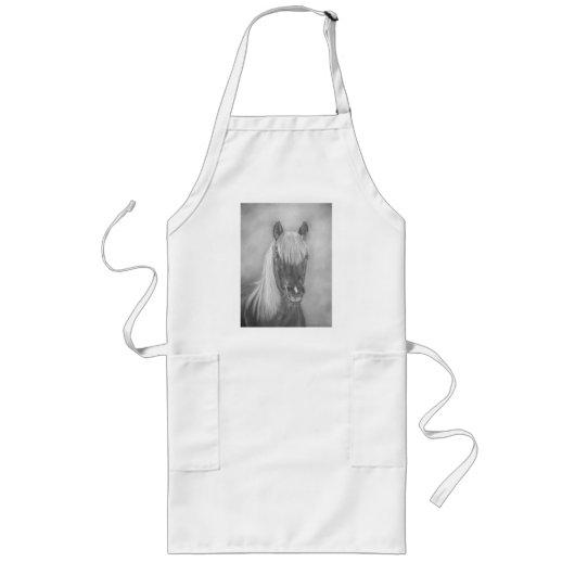 Tablier Long jument équine de châtaigne avec le cheval de brun (Devant)