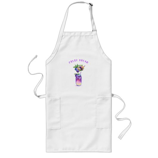 Tablier Long Jus de bleuets Cool Boire des fruits Apron (Devant)