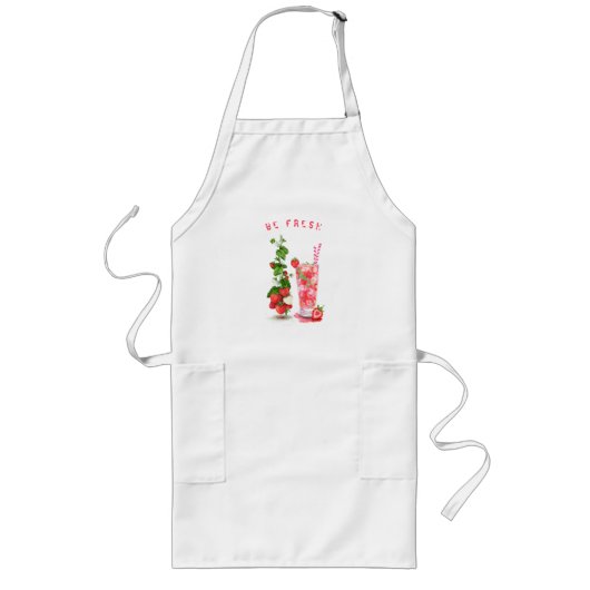 Tablier Long Jus de fraise Cool Boire des fruits Apron (Devant)