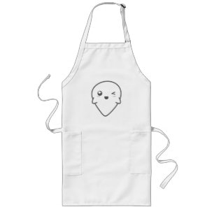 Tablier Long Kawaii Winking Ghost Apron