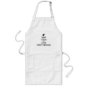 Tablier Long KEEP CALM et LOVE WEST VIRGINIA