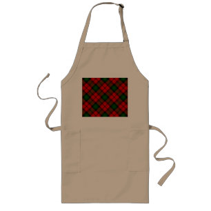 Tablier Long Kerr tartan rouge vert plaid