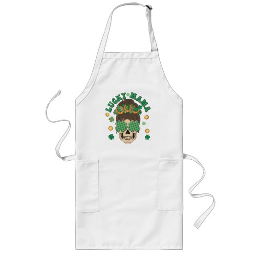 Tablier Long La Lucky Mama Skeleton de St. Patrick (Devant)