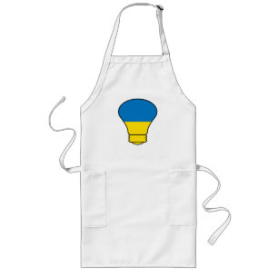 Tablier Long Lampe Ukraine, stand avec T-shirt Ukraine