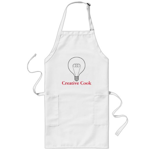 Tablier Long Lange Küchenschürze Roter Creative Cook Texte (Devant)