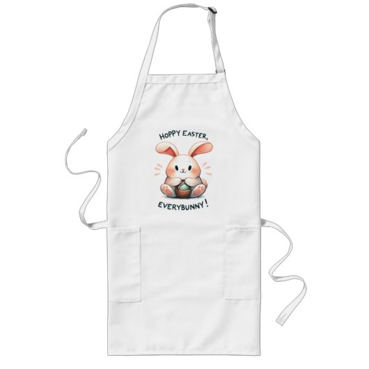 Tablier Long Lapin de Pâques Joyeuses Pâques, à tout le monde ! (Devant)