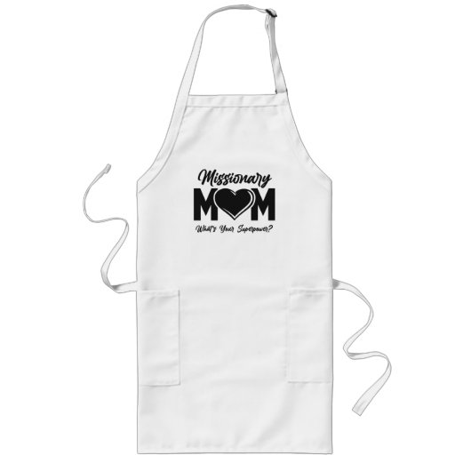 Tablier Long LDS Mormon Missionnaire Maman Long Apron (Devant)