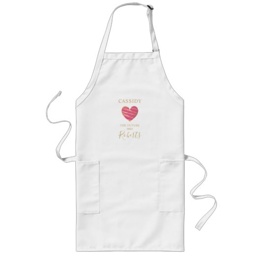 Tablier Long Le futur MRS Citation Hot Pink & Gold Heart Effect (Devant)