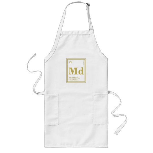 Tablier Long L'élément de vous ! Or nommé fait sur commande (Devant)
