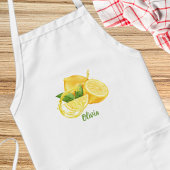 Tablier Long Lémons Aquarellés Modernes, Simple, Personnalisé