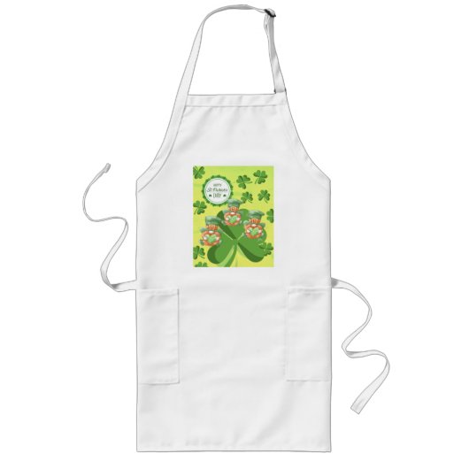 Tablier Long Leprachauns en marche ! Jour de la St Patrick (Devant)