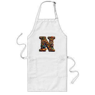 Tablier Long Lettre cadeau N style Thanksgiving