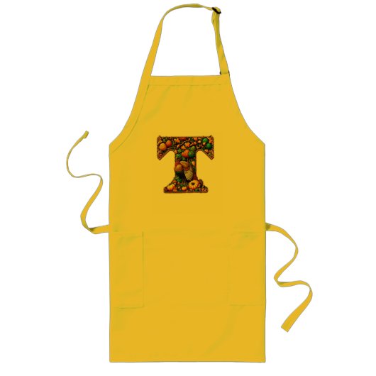 Tablier Long Lettre style dinde de Thanksgiving (Devant)