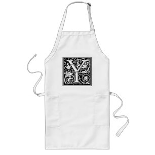 Tablier Long Lettre Y Monogramme Art Nouveau Médiéval