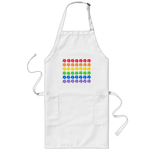Tablier Long LGBT Rainbow Flowers design Gay pride (Devant)