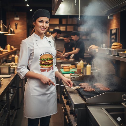 Tablier Long Life Is Better With cooking  Burger Apron