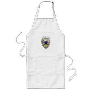 Tablier Long Ligne Bleue Mince - Police Retraitée Longue Apron