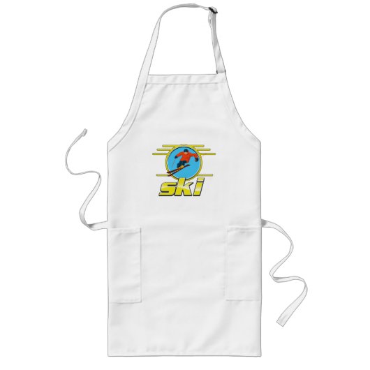 Tablier Long Logo de ski rétro 90 (Devant)
