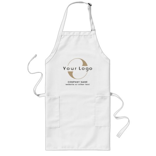 Tablier Long Logo d'entreprise + texte Marque d'entreprise avec (Devant)