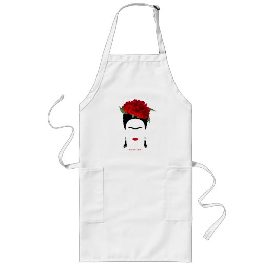Tablier Long Long Apron Frida Kahlo portrait artiste mexicaine (Devant)