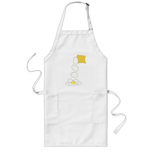 Tablier Long Lutte contre les aliments - Fromage contre Oeuf. (Devant)