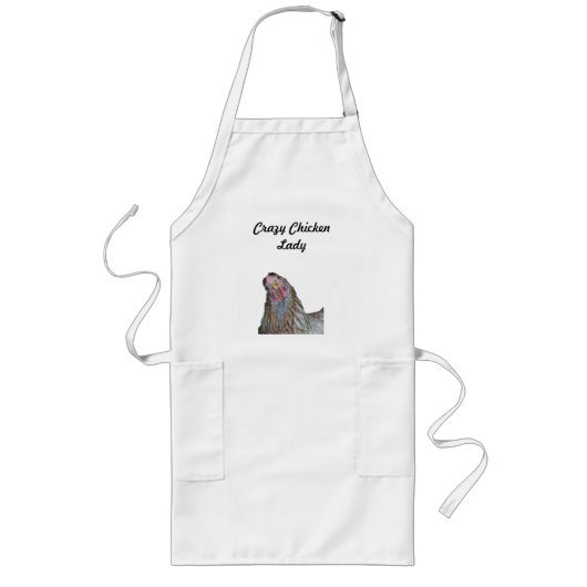 Tablier Long Madame folle de poulet (Devant)