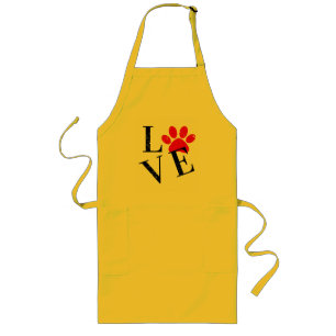 TABLIER LONG MAMAN CHIEN AMOUR BRANCHÉ PATTE