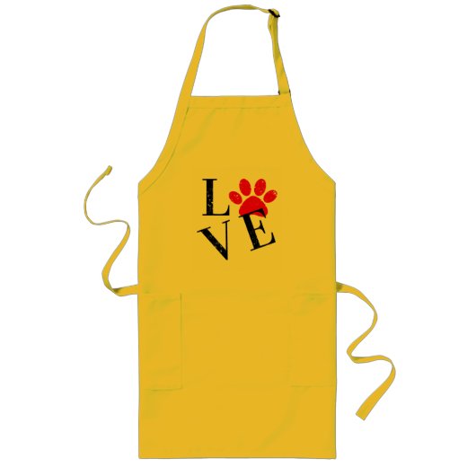 TABLIER LONG MAMAN CHIEN AMOUR BRANCHÉ PATTE (Devant)