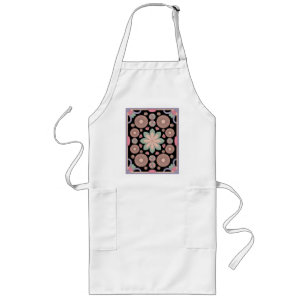 Tablier Long Mandala Symétrique Floral Rétro Pastel