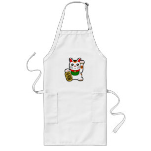 Tablier Long Maneki Neko : Lucky Cat japonais