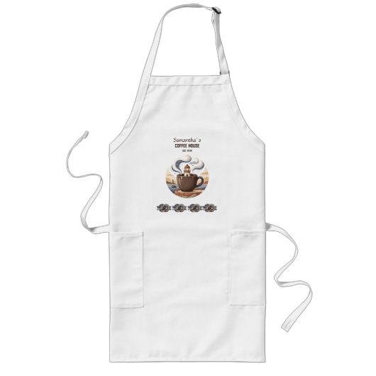 Tablier Long Marchandise de café côtier vintage personnalisée (Devant)