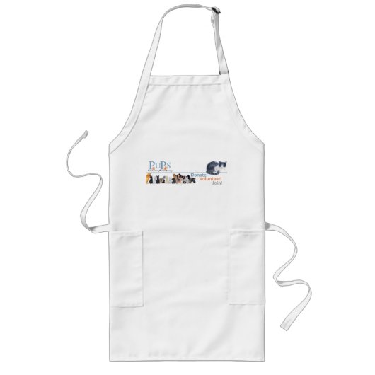 Tablier Long Marchandise de logo de PUPs avec chat en smoking (Devant)