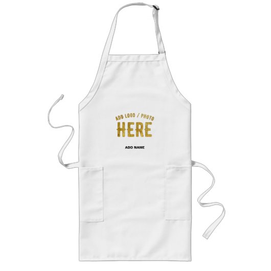 TABLIER LONG MARQUE BLANCHE MODERNE ET PERSONNALISABLE VÉRIFIÉE (Devant)
