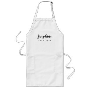 Tablier Long Meilleur nom de script de chef simple personnalisé