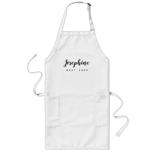 Tablier Long Meilleur nom de script de chef simple personnalisé (Devant)