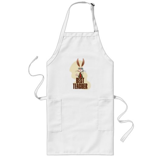 Tablier Long Meilleur professeur lapin de la classe humour (Devant)