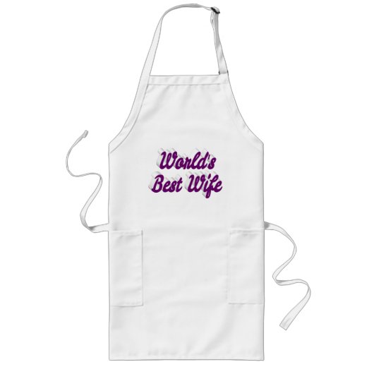 Tablier Long Meilleur texte violet de femme (Devant)
