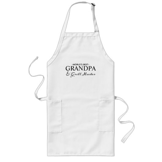 Tablier Long Meilleure typographie noir grand-père du monde élé (Devant)