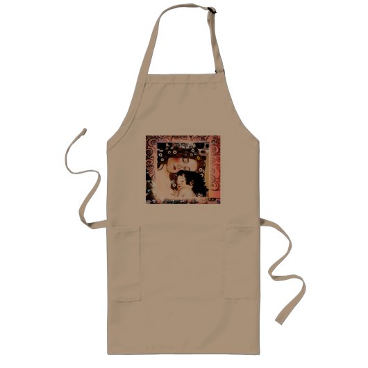 Tablier Long Mère et enfant par le collage de Gustav Klimt (Devant)