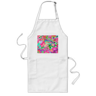 Tablier Long Mignons monstres abstraits mixtes colorés