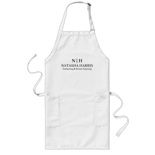 Tablier Long Minimalist Monogram & Custom Logo Pocket Design (Devant)