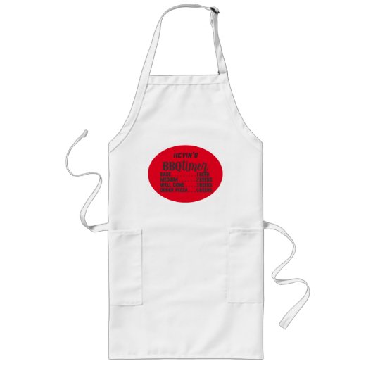 Tablier Long Minuteur de BBQ drôle Chef de l'arrière-cour Perso (Devant)