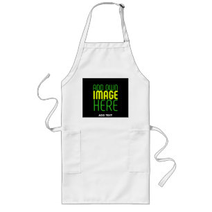 TABLIER LONG MODÈLE DE TEXTE D'IMAGE NOIRE ÉDITABLE BLANC MODER